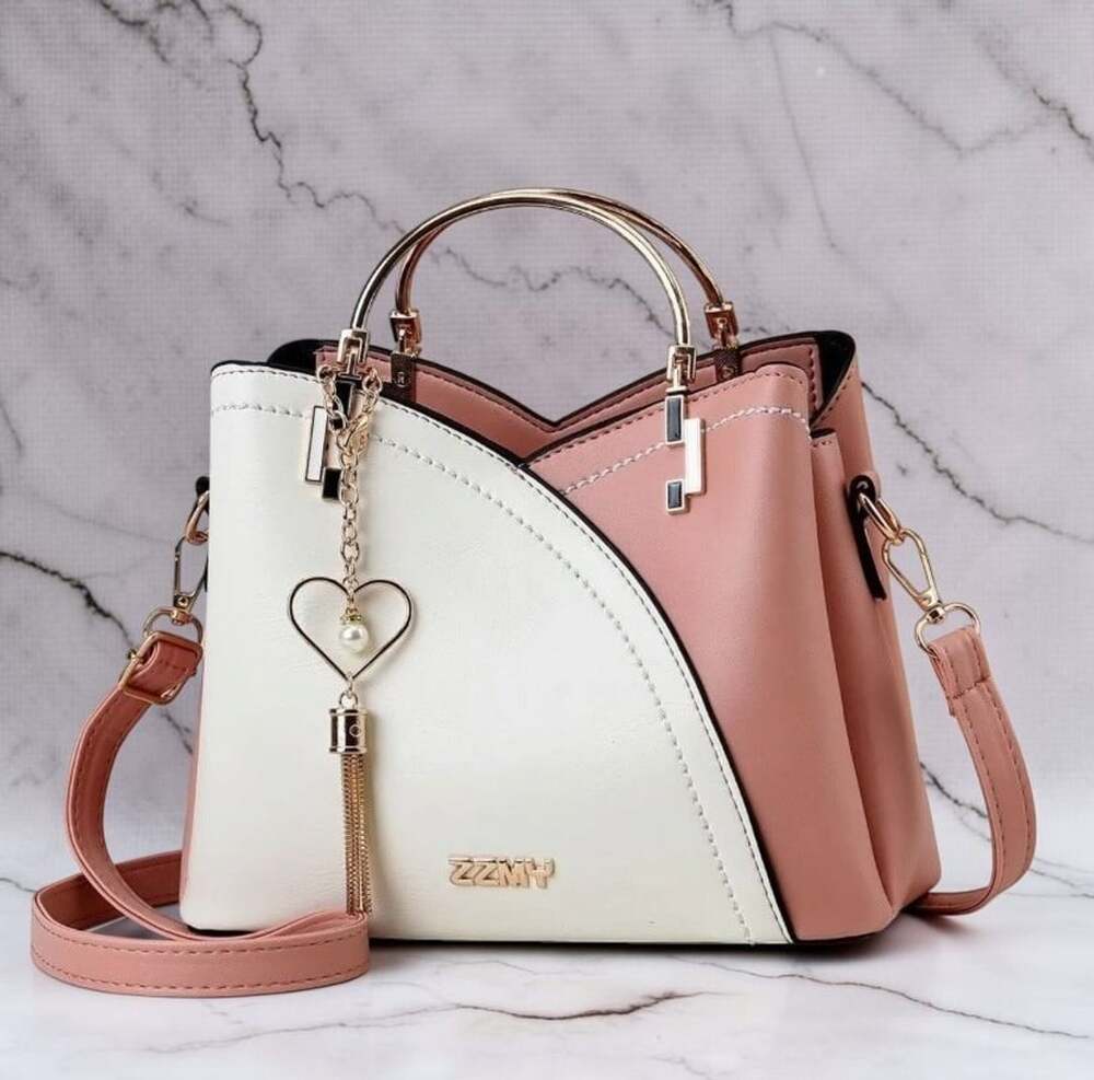 ZZMY Color Block PU Leather Crossbody Handbag